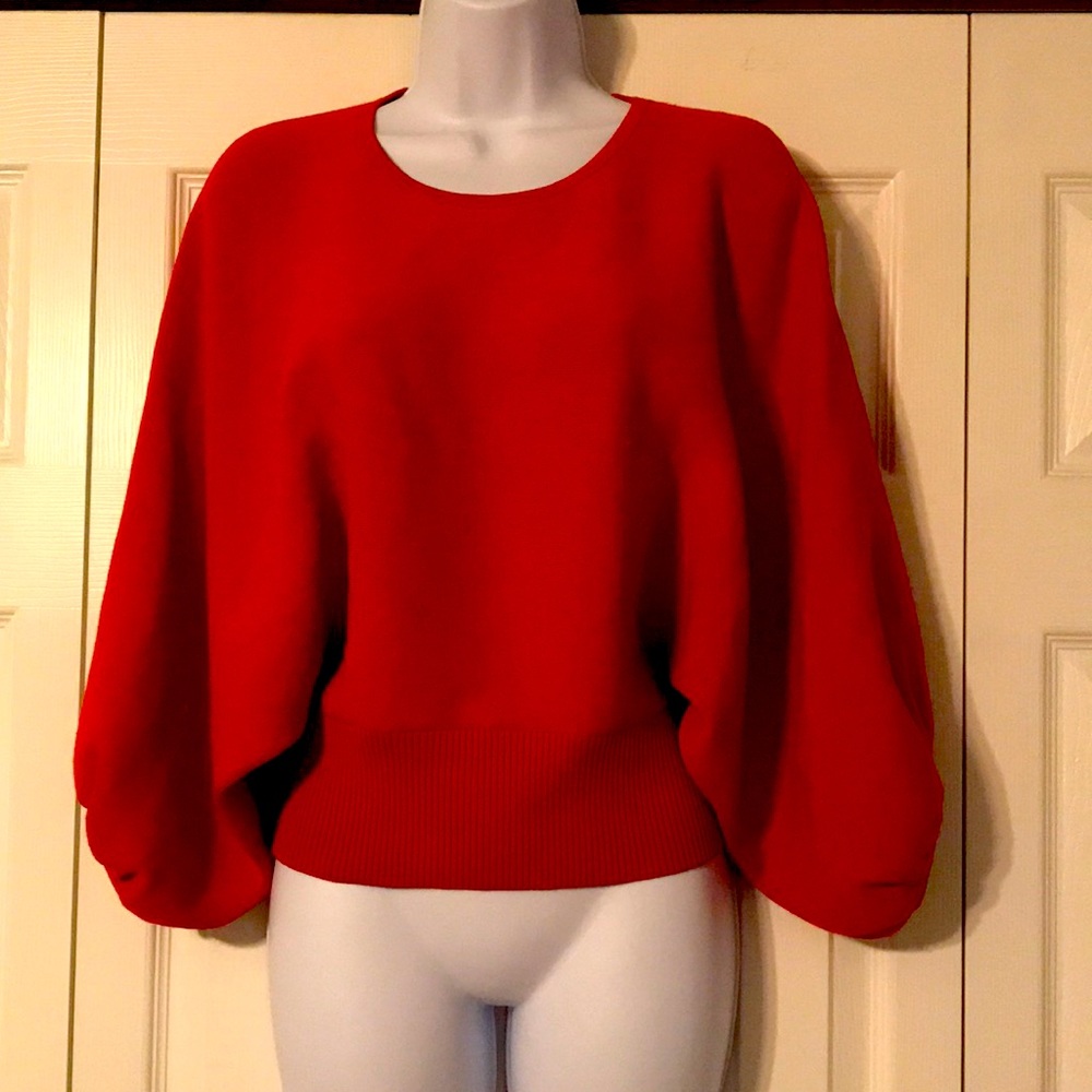 Babaton Aritzia Cropped Sweater With Bubble Sleeves Women’s Size Small